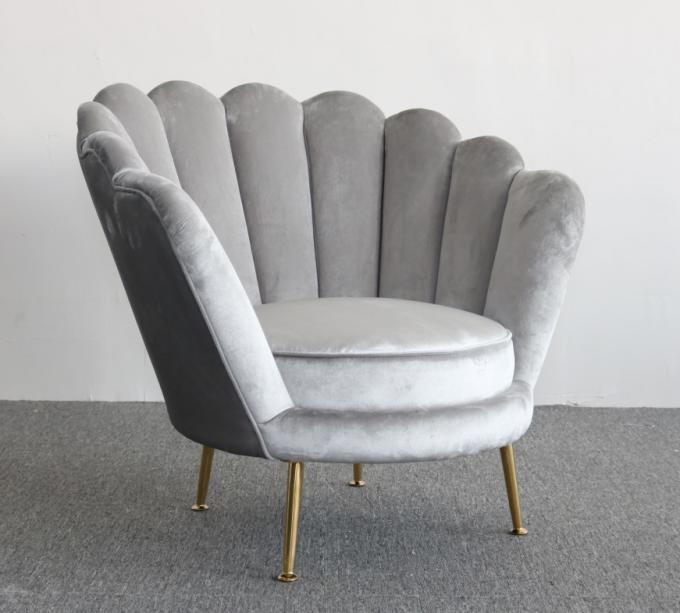 La fleur nordique de style forment le fauteuil d'accent de velours de taille de 78cm 3