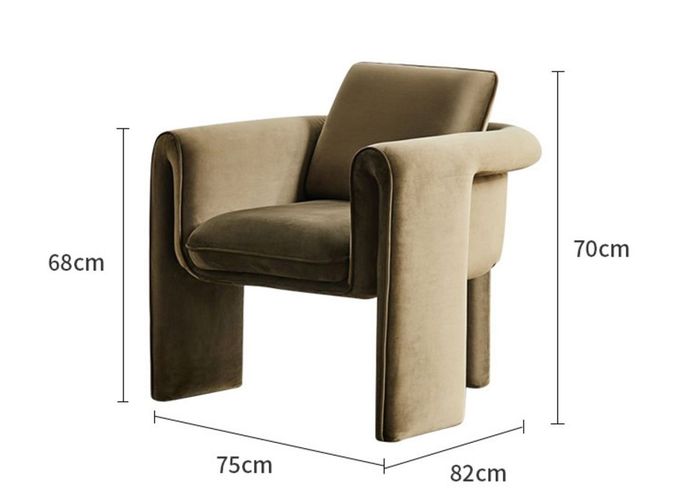 Sofa 75*82*70cm beige simple de salon de fauteuil de velours 5