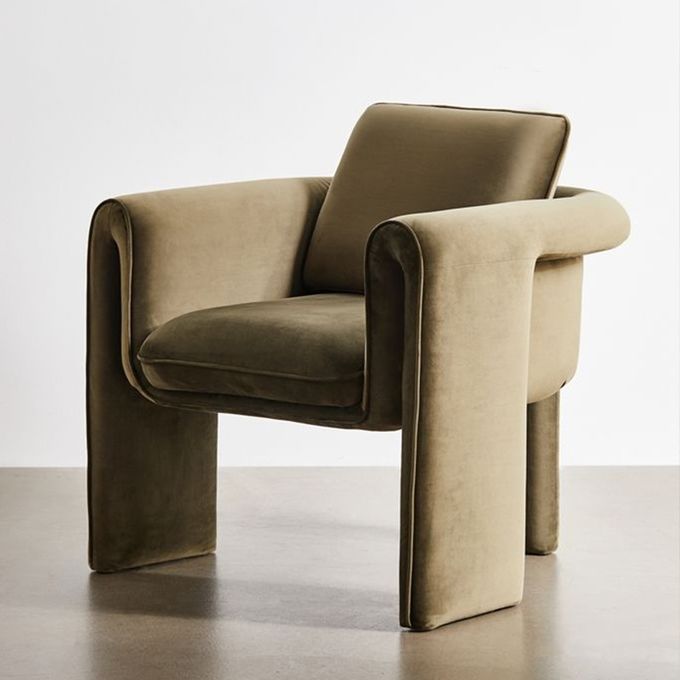 Sofa 75*82*70cm beige simple de salon de fauteuil de velours 3