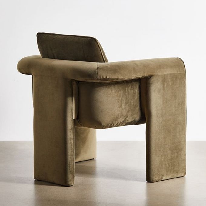 Sofa 75*82*70cm beige simple de salon de fauteuil de velours 2