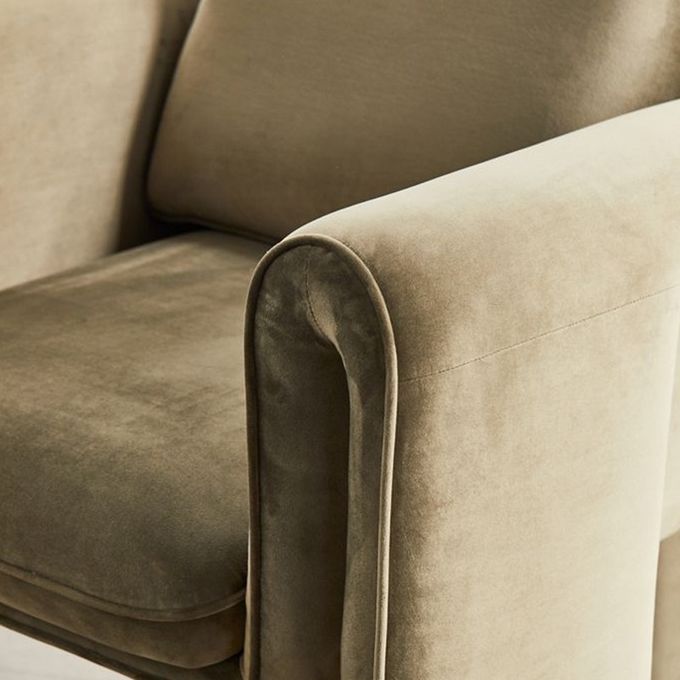 Sofa 75*82*70cm beige simple de salon de fauteuil de velours 1