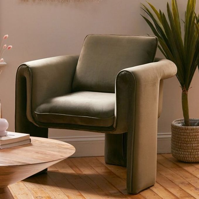 Sofa 75*82*70cm beige simple de salon de fauteuil de velours 0
