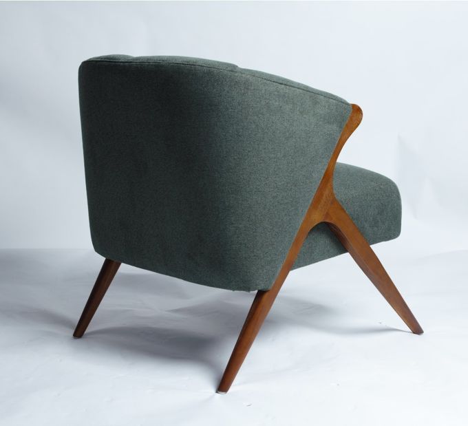 Jambes américaines de Sofa Chair With Solid Wood de fauteuil de sangle de style 2