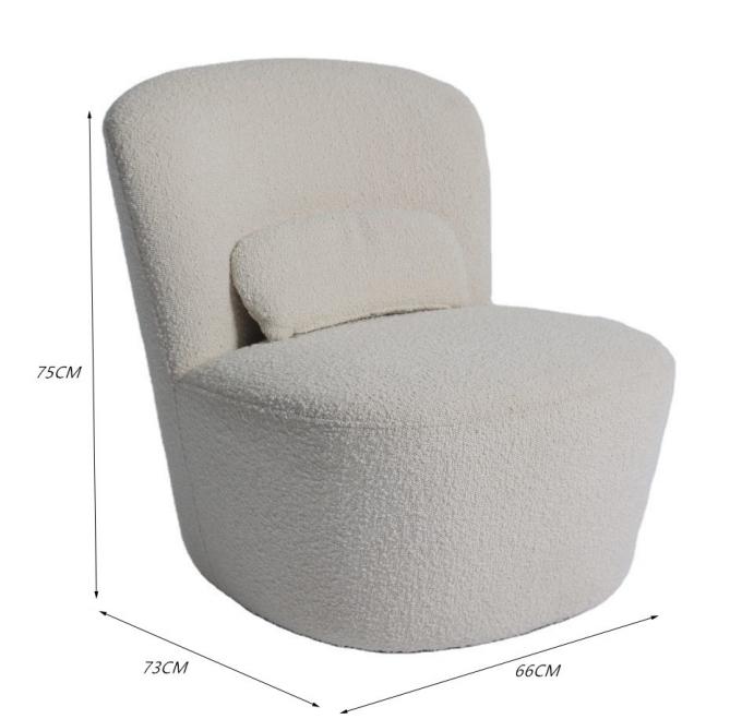 Tissu moderne Sofa Chair de fauteuil beige simple de velours 75*82*70cm 2