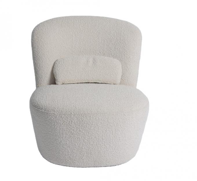 Tissu moderne Sofa Chair de fauteuil beige simple de velours 75*82*70cm 0