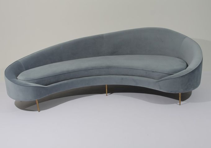Tissu Sofa Stainless Steel Base Couch de velours de W 260cm pour le salon 4