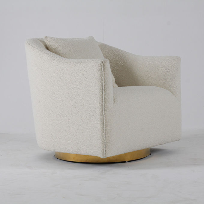 Salon moderne dévoilé Sofa White Stainless Steel 2
