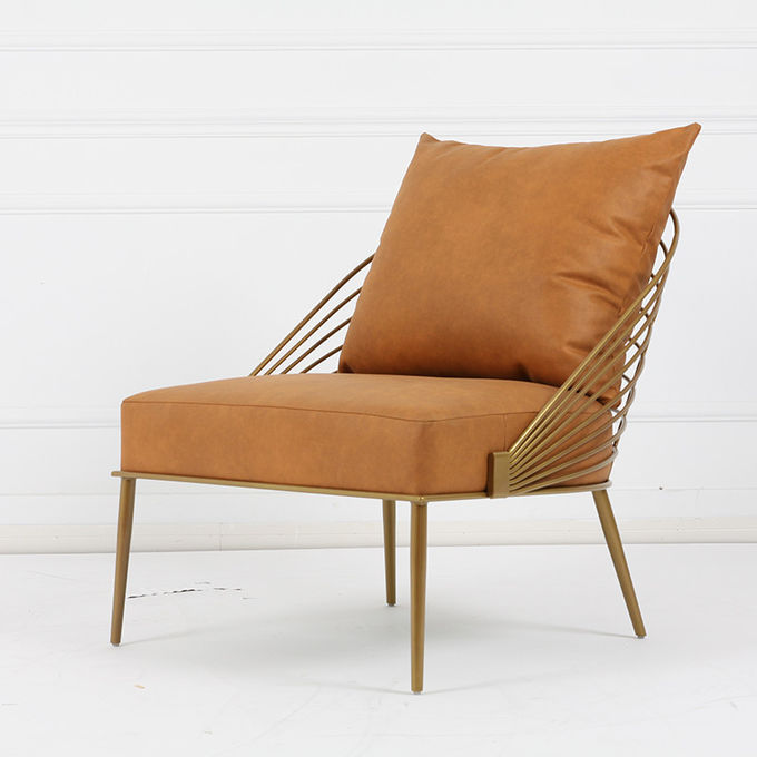 Cadre en laiton d'acier inoxydable de fauteuil de salon d'or moderne 2