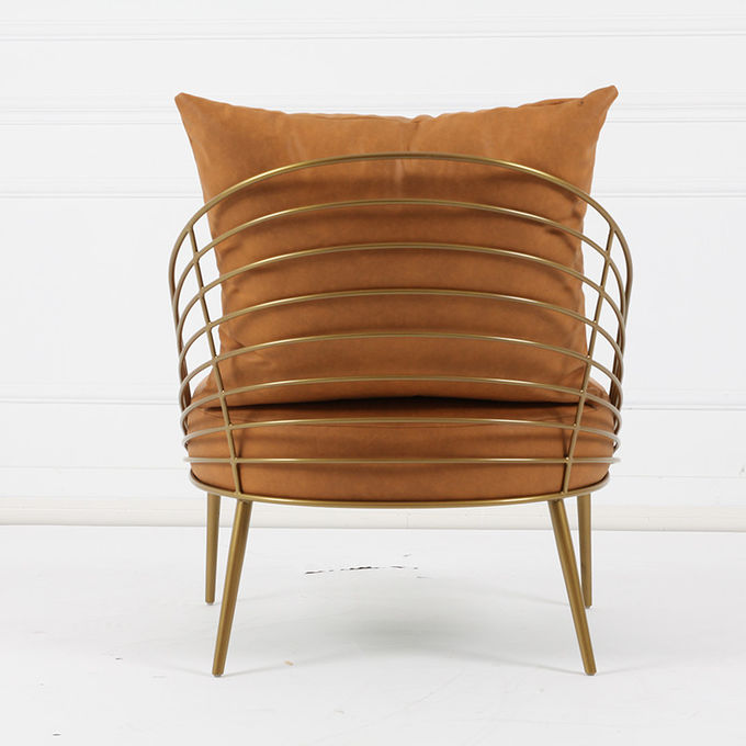 Cadre en laiton d'acier inoxydable de fauteuil de salon d'or moderne 1