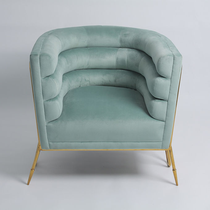 Acier inoxydable de velours de chaise confortable de luxe de salon 1
