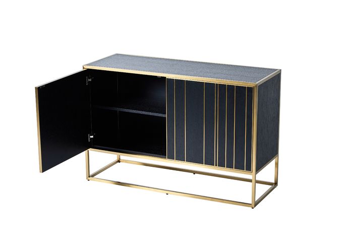 Style de luxe de Cabinet de console en métal de portes à deux battants d'acier inoxydable d'or 3