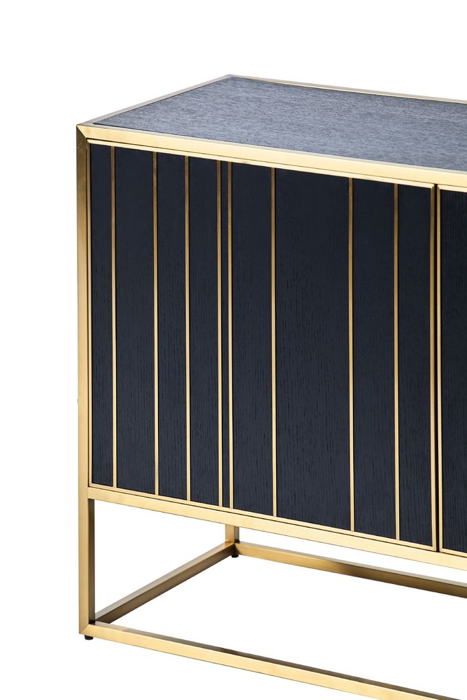 Style de luxe de Cabinet de console en métal de portes à deux battants d'acier inoxydable d'or 2
